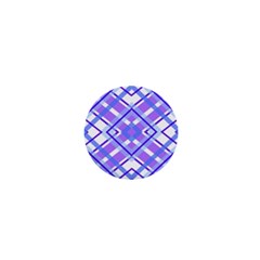 Geometric Plaid Purple Blue 1  Mini Buttons
