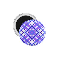 Geometric Plaid Purple Blue 1 75  Magnets