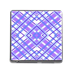 Geometric Plaid Purple Blue Memory Card Reader (square 5 Slot)