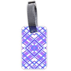 Geometric Plaid Purple Blue Luggage Tag (two Sides) by Mariart