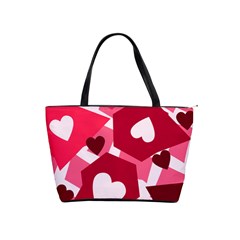 Pink Hearts Pattern Love Shape Classic Shoulder Handbag