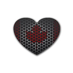 Canada Flag Hexagon Rubber Coaster (heart)  by HermanTelo