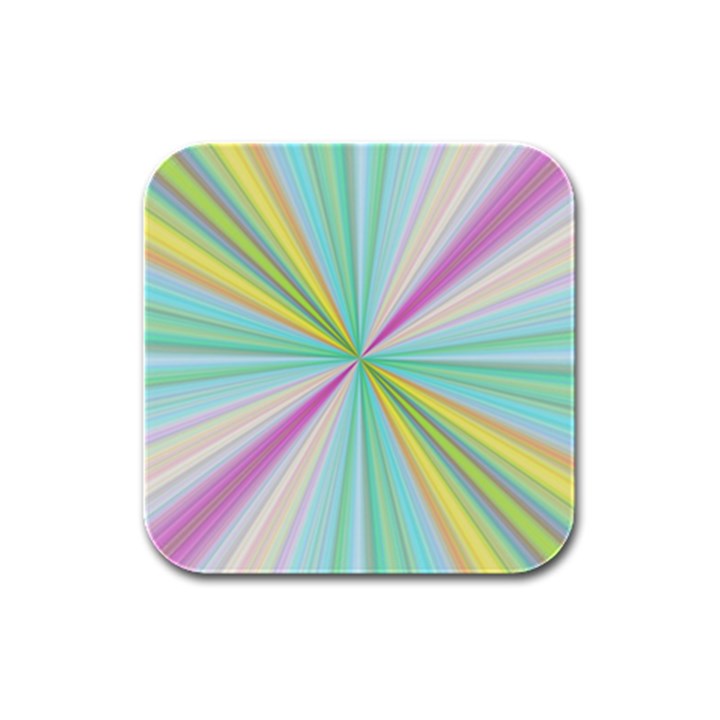 Background Burst Abstract Color Rubber Square Coaster (4 pack) 