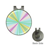 Background Burst Abstract Color Hat Clips with Golf Markers Front