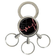 Music Wallpaper Heartbeat Melody 3-ring Key Chain by HermanTelo