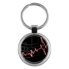 Music Wallpaper Heartbeat Melody Key Chain (round) by HermanTelo