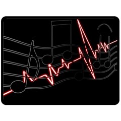 Music Wallpaper Heartbeat Melody Fleece Blanket (large)  by HermanTelo