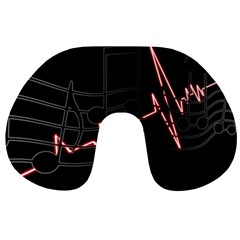 Music Wallpaper Heartbeat Melody Travel Neck Pillow