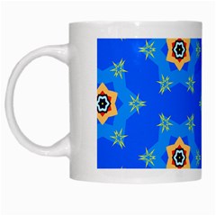 Pattern Backgrounds Blue Star White Mugs