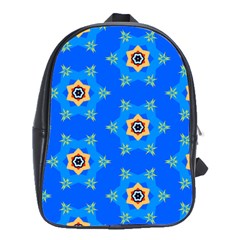 Pattern Backgrounds Blue Star School Bag (large) by HermanTelo