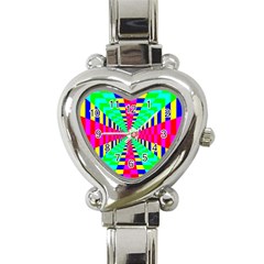 Maze Rainbow Vortex Heart Italian Charm Watch by HermanTelo