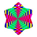 Maze Rainbow Vortex Snowflake Ornament (Two Sides) Front