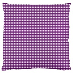 Gingham Plaid Fabric Pattern Purple Large Flano Cushion Case (one Side)