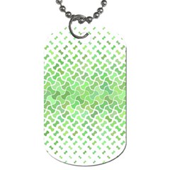 Green Pattern Curved Puzzle Dog Tag (one Side) by HermanTelo