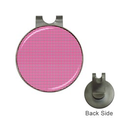 Gingham Plaid Fabric Pattern Pink Hat Clips With Golf Markers