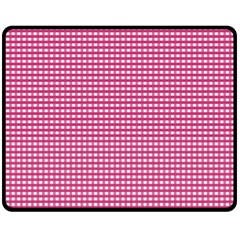 Gingham Plaid Fabric Pattern Pink Double Sided Fleece Blanket (medium) 