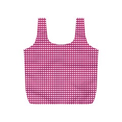 Gingham Plaid Fabric Pattern Pink Full Print Recycle Bag (s)