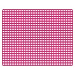 Gingham Plaid Fabric Pattern Pink Double Sided Flano Blanket (medium) 