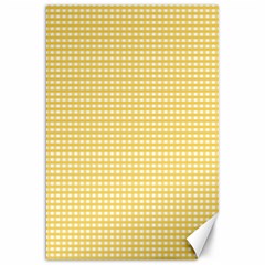 Gingham Plaid Fabric Pattern Yellow Canvas 20  X 30  by HermanTelo