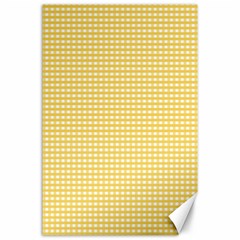 Gingham Plaid Fabric Pattern Yellow Canvas 24  X 36  by HermanTelo