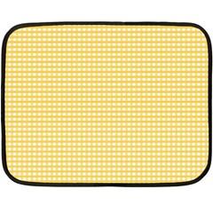 Gingham Plaid Fabric Pattern Yellow Double Sided Fleece Blanket (mini)  by HermanTelo