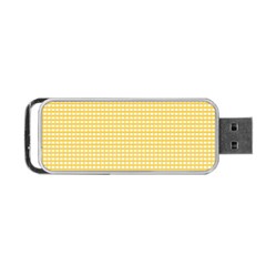 Gingham Plaid Fabric Pattern Yellow Portable Usb Flash (two Sides) by HermanTelo