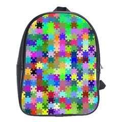Jigsaw Puzzle Background Chromatic School Bag (xl)