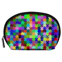 Jigsaw Puzzle Background Chromatic Accessory Pouch (large)
