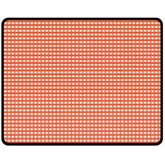 Gingham Plaid Fabric Pattern Red Double Sided Fleece Blanket (medium)  by HermanTelo