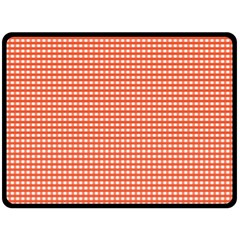 Gingham Plaid Fabric Pattern Red Double Sided Fleece Blanket (large) 