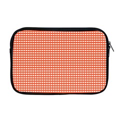 Gingham Plaid Fabric Pattern Red Apple Macbook Pro 17  Zipper Case by HermanTelo