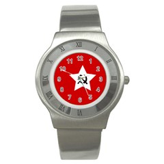 Flag Of Chinese Workers  And Peasants  Red Army, 1928-1937 Stainless Steel Watch by abbeyz71