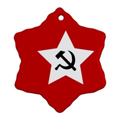 Flag Of Chinese Workers  And Peasants  Red Army, 1928-1937 Snowflake Ornament (two Sides) by abbeyz71