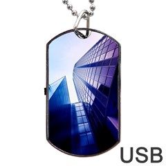 Abstract Architectural Design Architecture Building Dog Tag Usb Flash (one Side) by Pakrebo