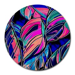 Tropical Leaves Resize 2000x2000 Same A3580b Round Mousepads by Sobalvarro