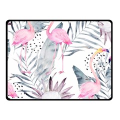 Tropical Flamingos Fleece Blanket (small) by Sobalvarro