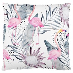 Tropical Flamingos Large Cushion Case (one Side) by Sobalvarro