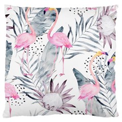 Tropical Flamingos Large Flano Cushion Case (one Side) by Sobalvarro