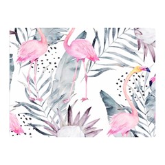 Tropical Flamingos Double Sided Flano Blanket (mini)  by Sobalvarro