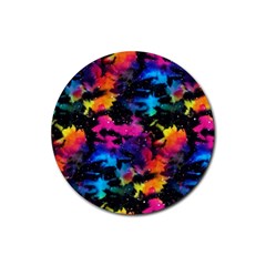 Tie Dye Rainbow Galaxy Rubber Round Coaster (4 Pack)  by KirstenStar