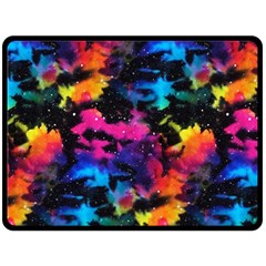 Tie Dye Rainbow Galaxy Double Sided Fleece Blanket (large)  by KirstenStar