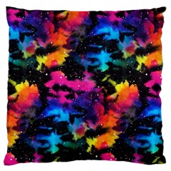 Tie Dye Rainbow Galaxy Large Flano Cushion Case (two Sides) by KirstenStar