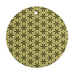 Green Star Pattern Ornament (round)