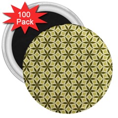 Green Star Pattern 3  Magnets (100 Pack)