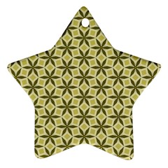 Green Star Pattern Star Ornament (two Sides)