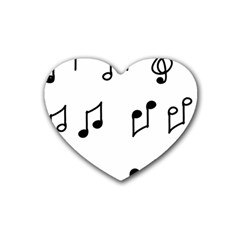 Piano Notes Music Rubber Coaster (heart)  by HermanTelo