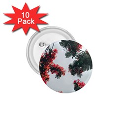 Red Petaled Flowers 1 75  Buttons (10 Pack)