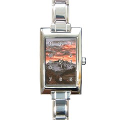 Scenic View Of Snow Capped Mountain Rectangle Italian Charm Watch by Pakrebo