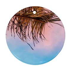 Two Green Palm Leaves On Low Angle Photo Ornament (round)