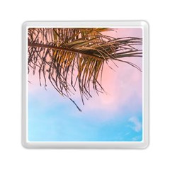 Two Green Palm Leaves On Low Angle Photo Memory Card Reader (square) by Pakrebo